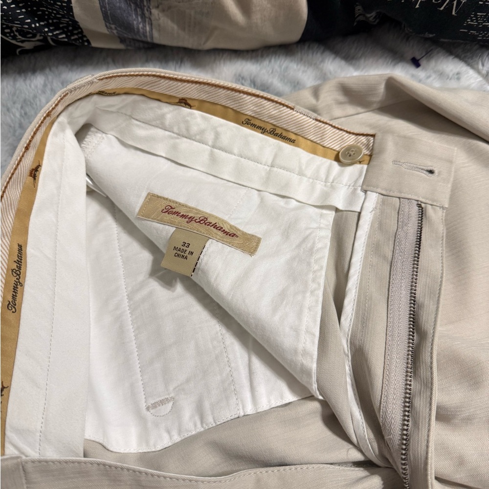 Tommy Bahama Cream Flat Front Shorts - Picture 2 of 3